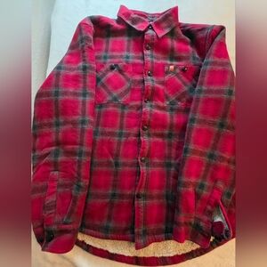 Carhartt Red Plaid Flannel Work Shirt Jacket